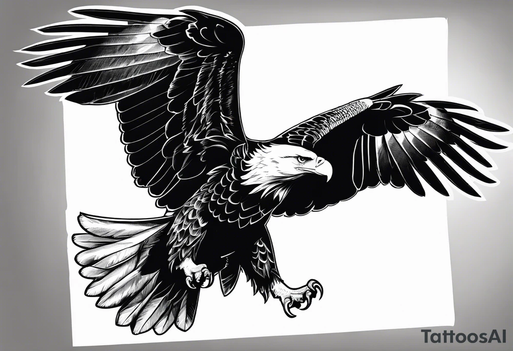 eagle in flight holding a Fasces tattoo idea