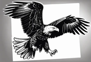 eagle in flight holding a Fasces tattoo idea