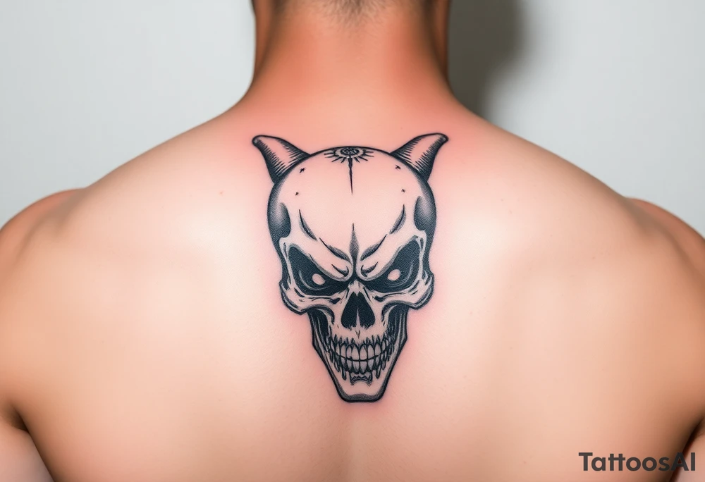 Evil clown skull tattoo idea