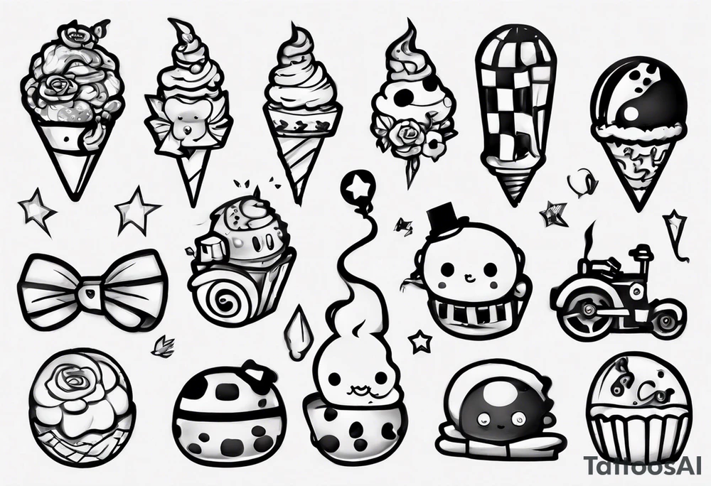 bonbon and choo choo tattoo idea