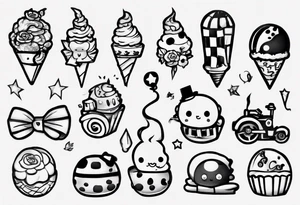 bonbon and choo choo tattoo idea