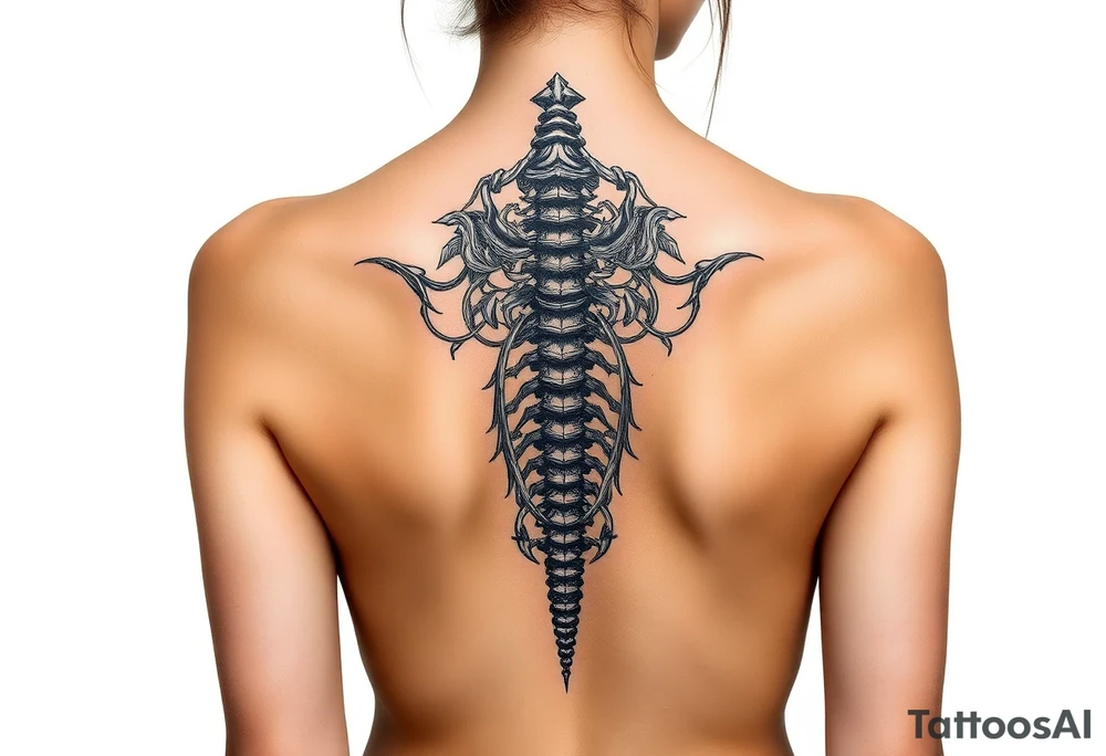 Spinal futuristic tattoo idea