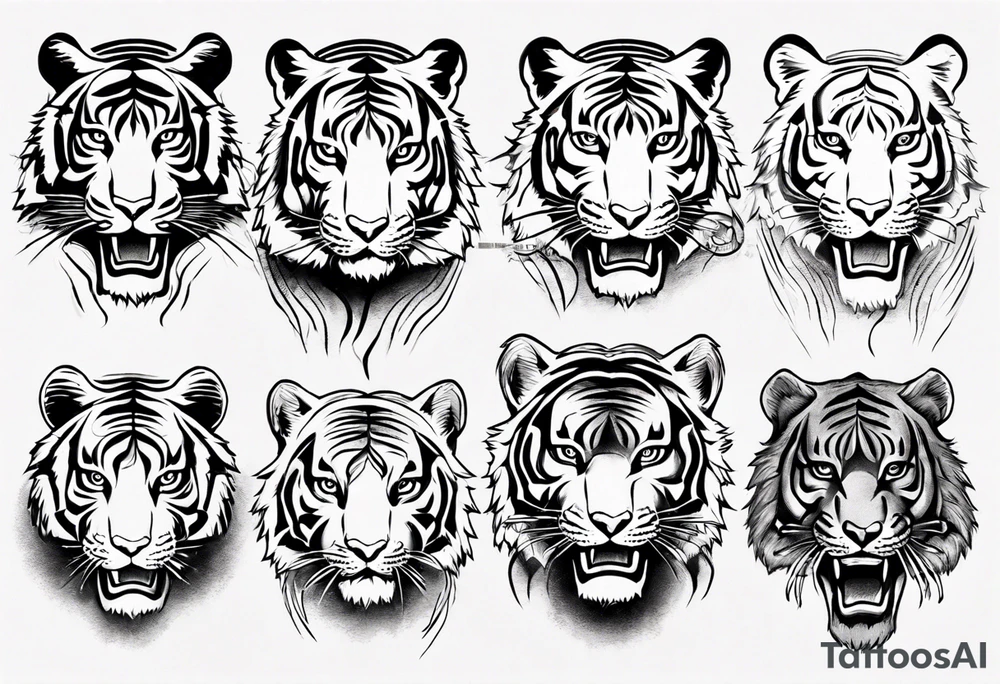 ancient Tiger forearm  sleeve tattoo idea