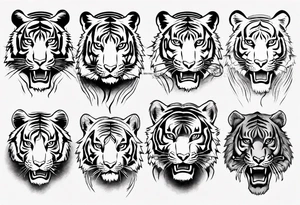 ancient Tiger forearm  sleeve tattoo idea