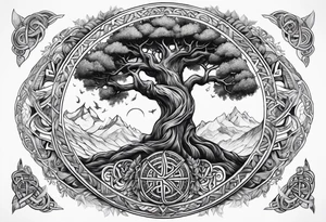 Viking Tree of Life with the nine realms tattoo idea