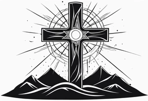 Cross and lightning tattoo idea