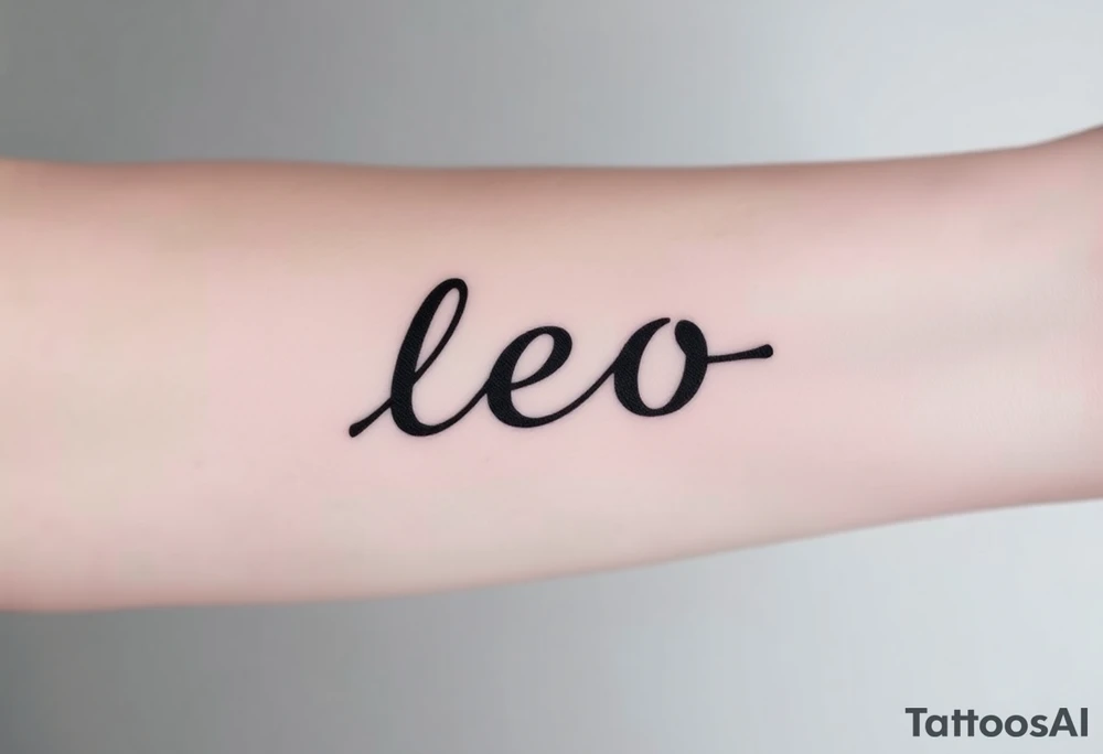 Fancy style "leo"  birth
 sign lion tattoo idea
