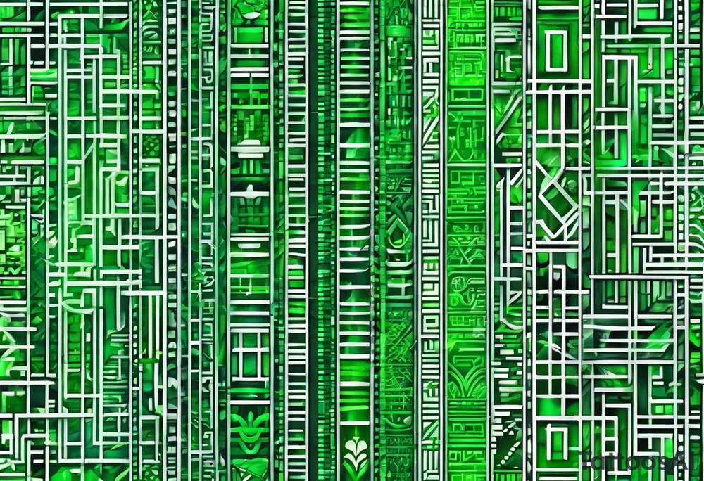 cascading green matrix code from the movie tattoo idea