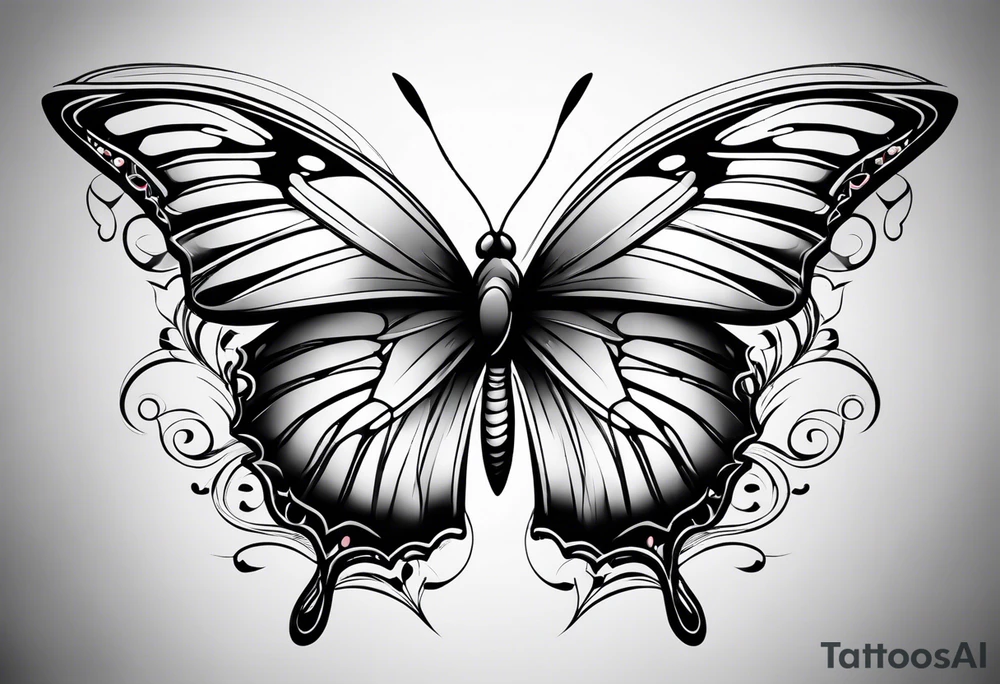 Butterfly with thorns tattoo idea