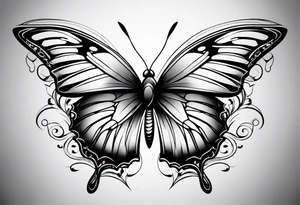 Butterfly with thorns tattoo idea