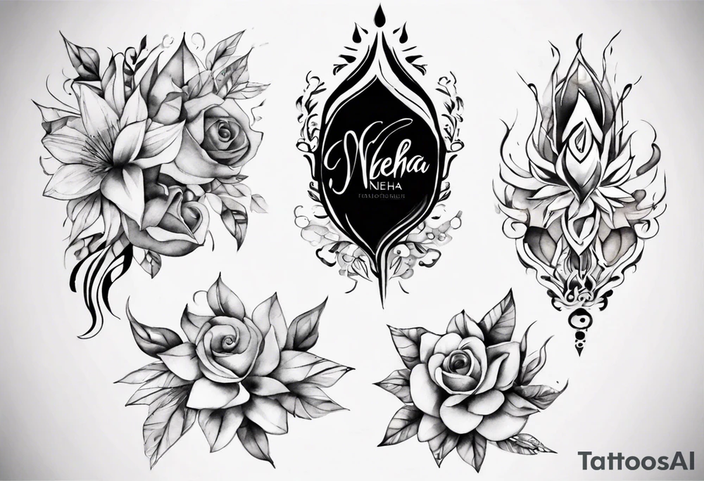Name Neha tattoo idea
