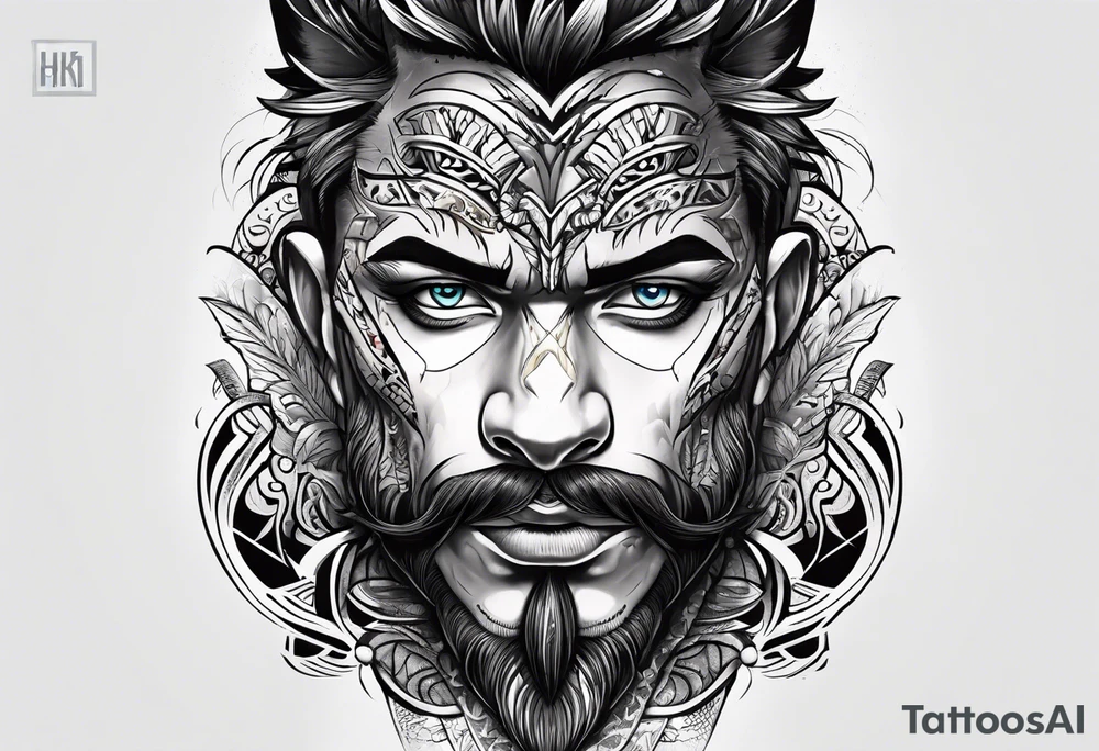 Half shark half man tattoo idea