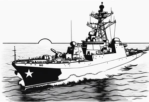 guided missile destroyer no water tattoo idea