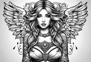 Swxy angel woman tattoo idea