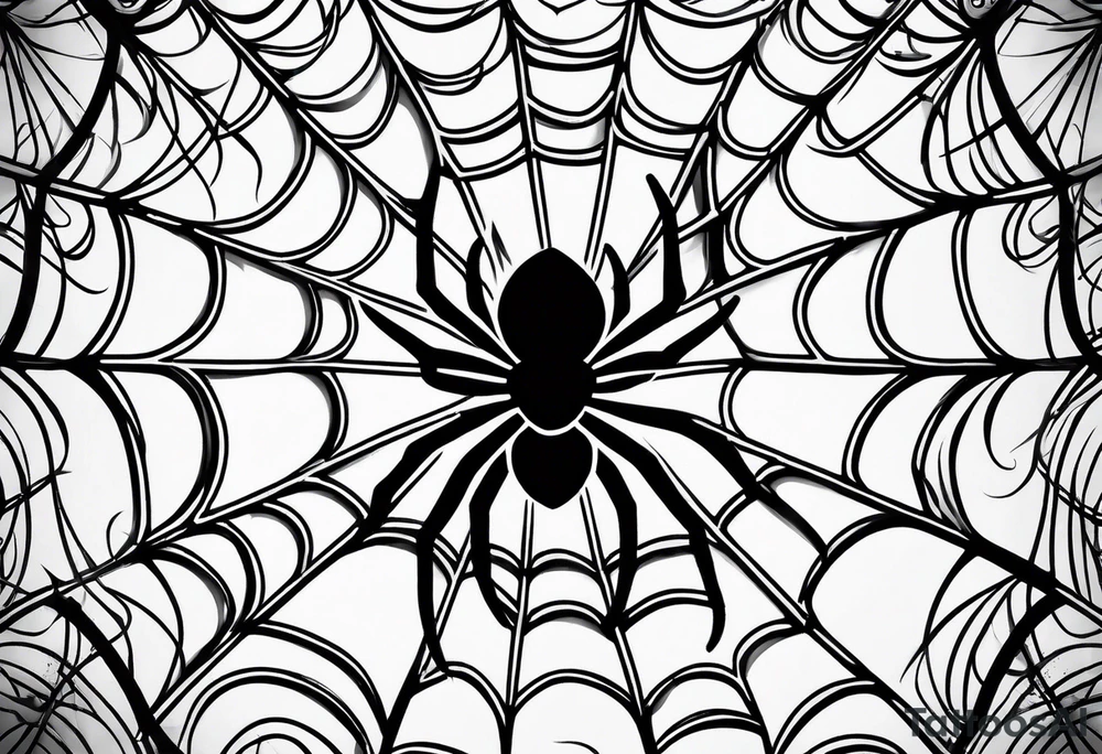 Spider web with spider tattoo idea