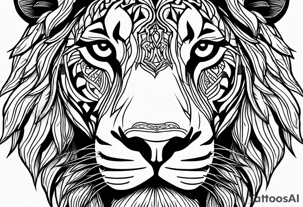 Lion eyes tattoo for forearm with a small family aspect of it, a symbol for sikhism and thorns tattoo idea