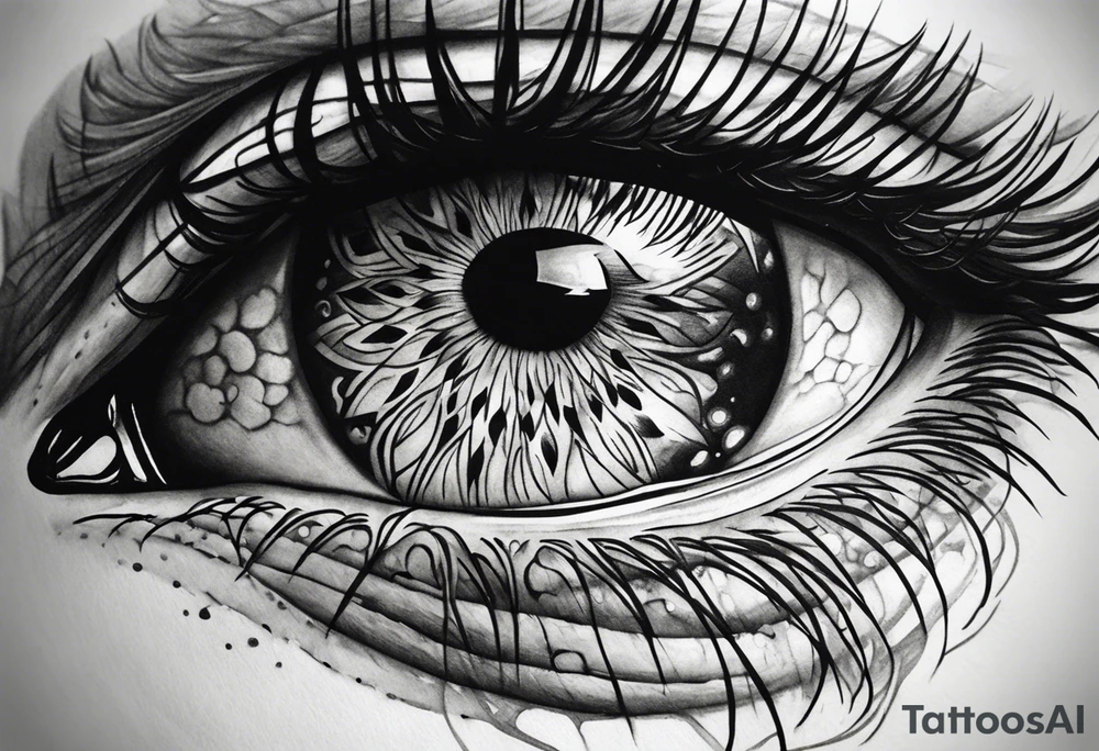 Tattoo that include women eye and panther eye tattoo idea