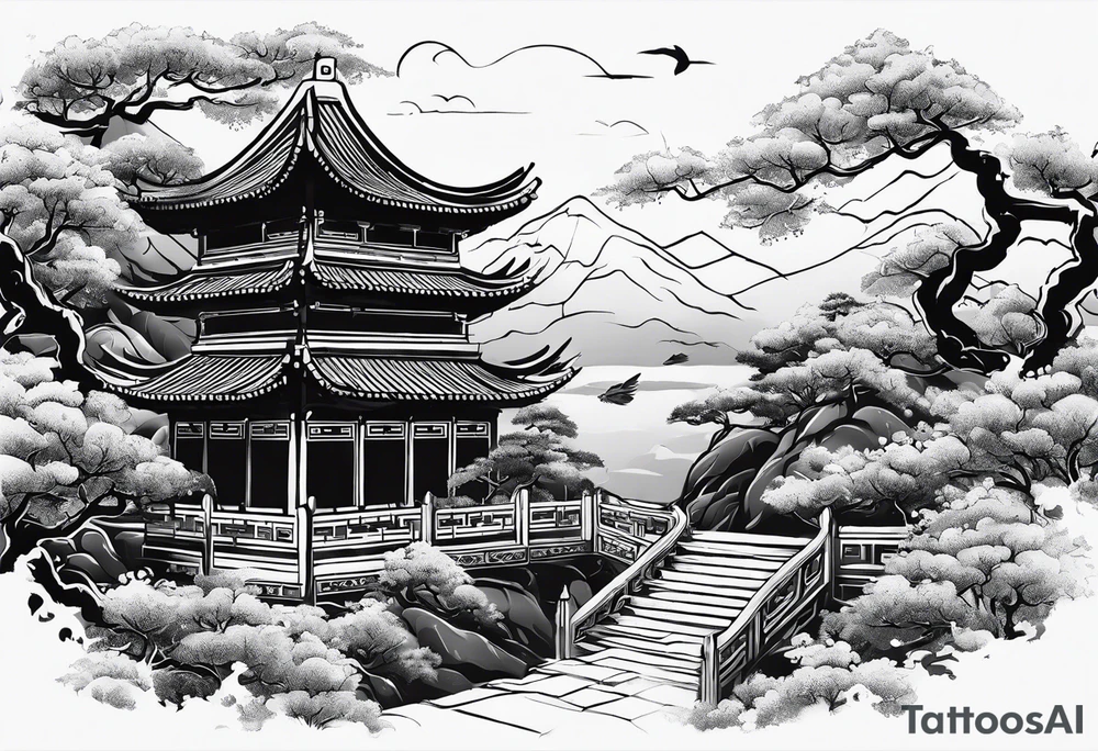 Chinese wall, realistic, art, gezeichnet tattoo idea