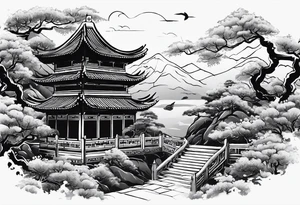 Chinese wall, realistic, art, gezeichnet tattoo idea