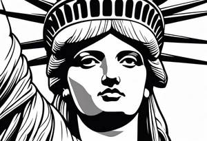 Sexy statue of liberty face tattoo idea