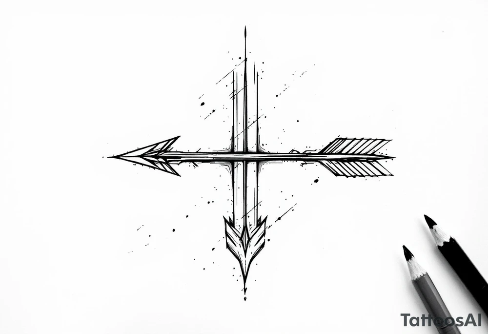 one  arrow  that look down tattoo idea