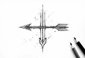 one  arrow  that look down tattoo idea