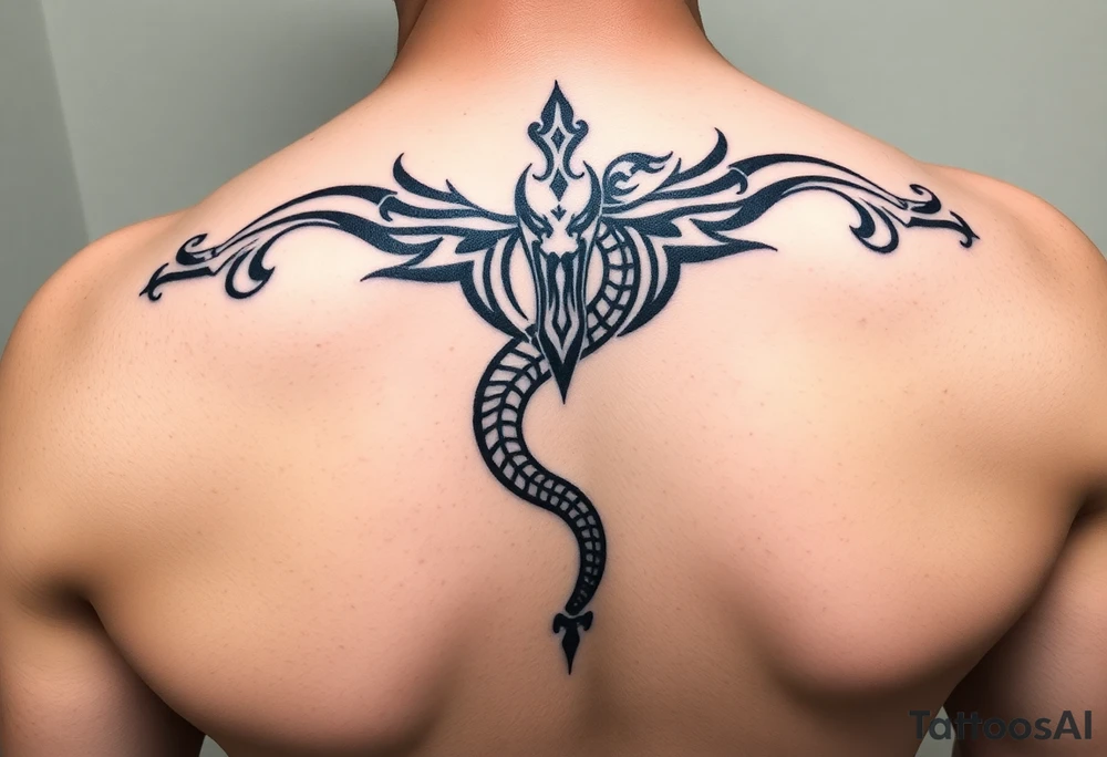 Mythical serpent tattoo idea