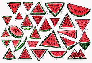 Red triangle watermelon tattoo idea