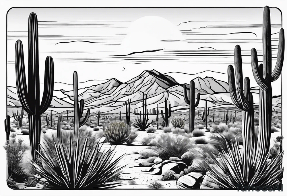 Running through desert with cacti with 13.1 in it tattoo idea