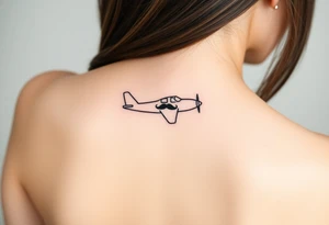 Little plane who has moustache tattoo idea