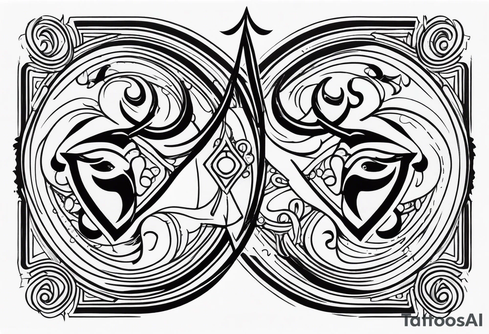 Gemini and taurus symbols intertwined tattoo idea