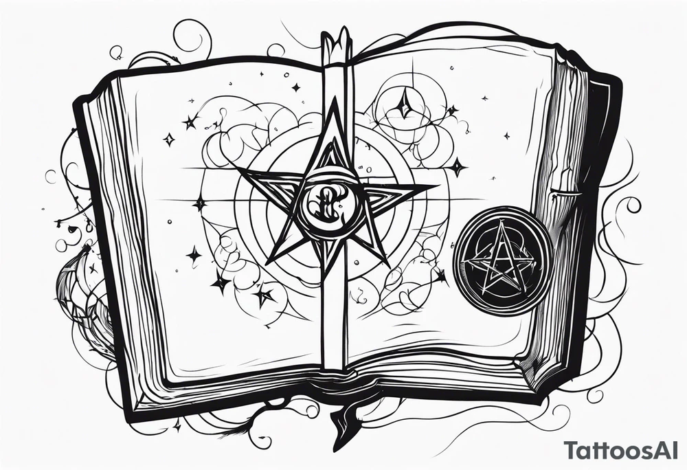 witches spell book tattoo idea