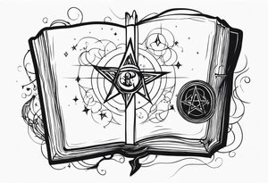 witches spell book tattoo idea