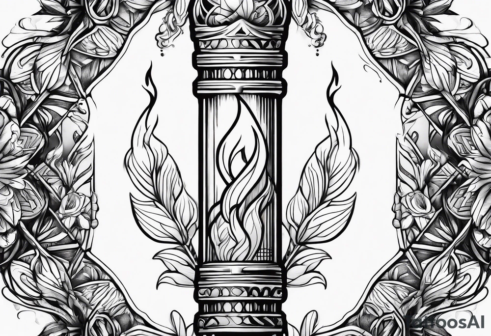 Torch and water tattoo idea