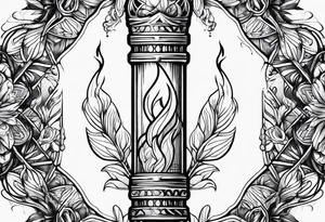 Torch and water tattoo idea
