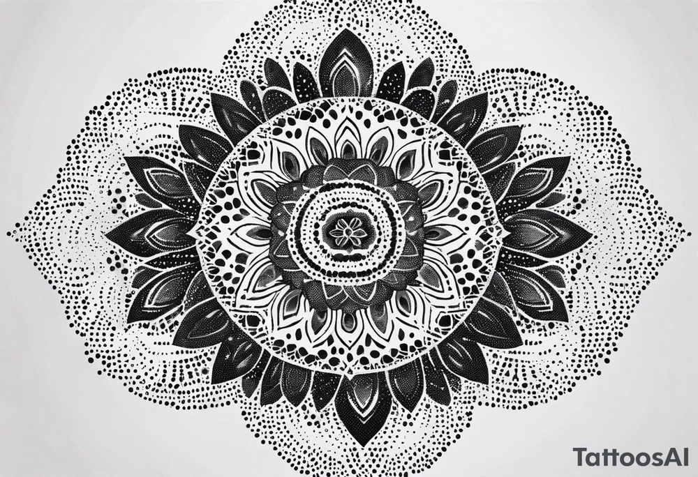 very simple mandala made of dots tattoo idea