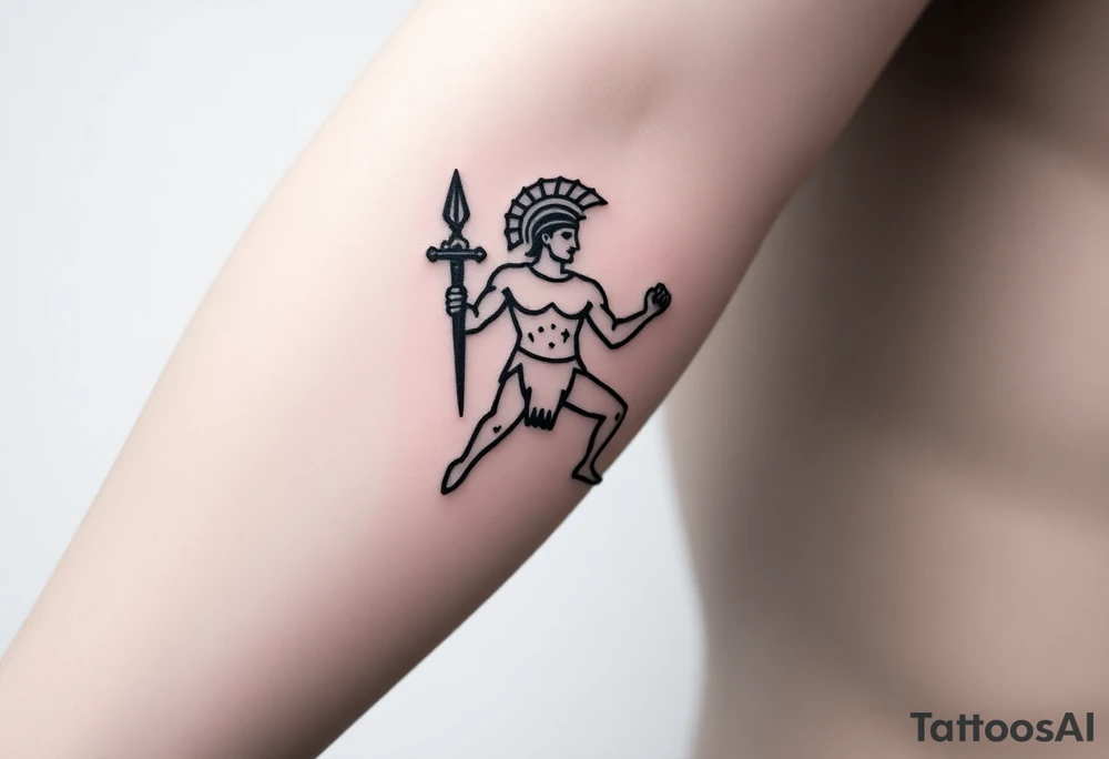 achilles the greek myth, in a symbol with no human shape tattoo idea