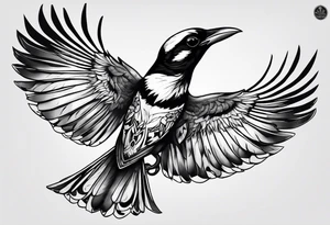 Dive chasing magpie tattoo idea