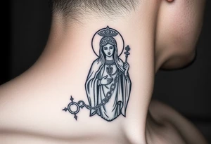 russian christian orthodox virgin mary holding the russian orthodox thurible chains tattoo idea