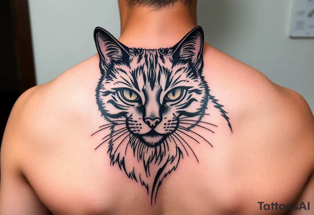 black cat tattoo idea