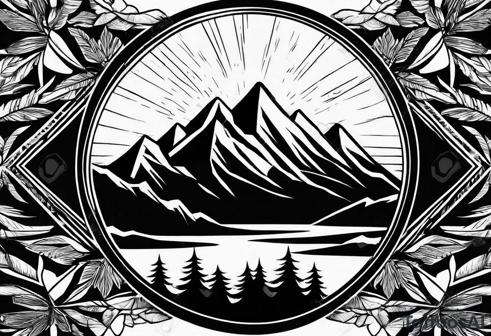 Solo 
Triangle shape outline 
Solo mountain
Pine tree
Silhouette tattoo idea