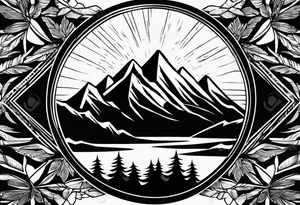 Solo 
Triangle shape outline 
Solo mountain
Pine tree
Silhouette tattoo idea