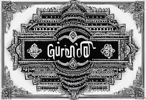 Tattoo ਨਿਰਭਉ ਨਿਰਵੈਰ written in Gurmukhi written text. Less detail tattoo idea