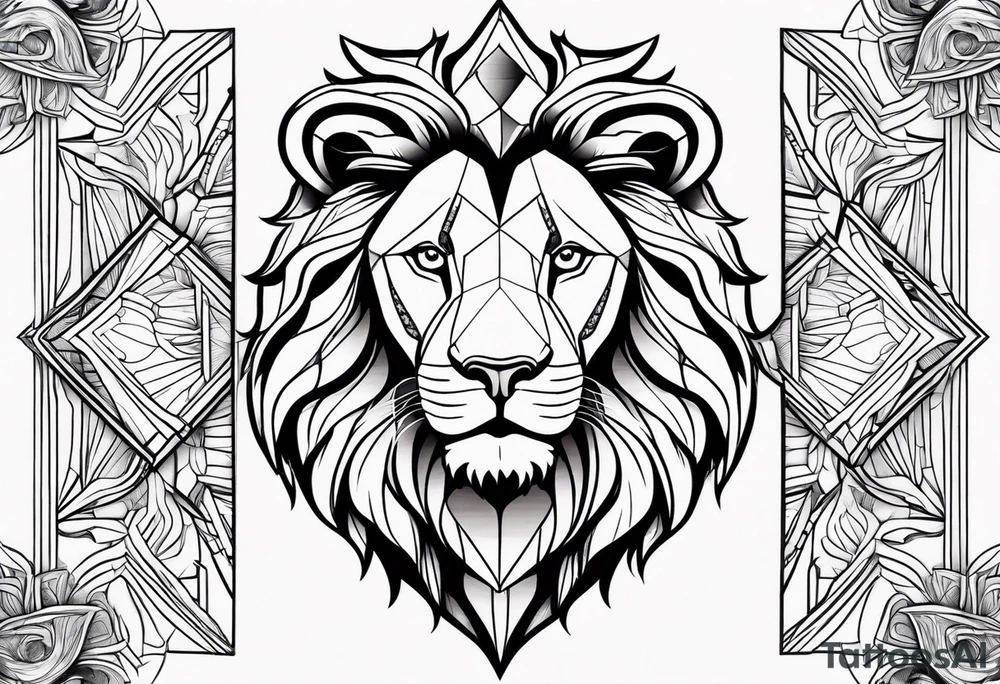 Powerful majestic feminine lion tattoo idea