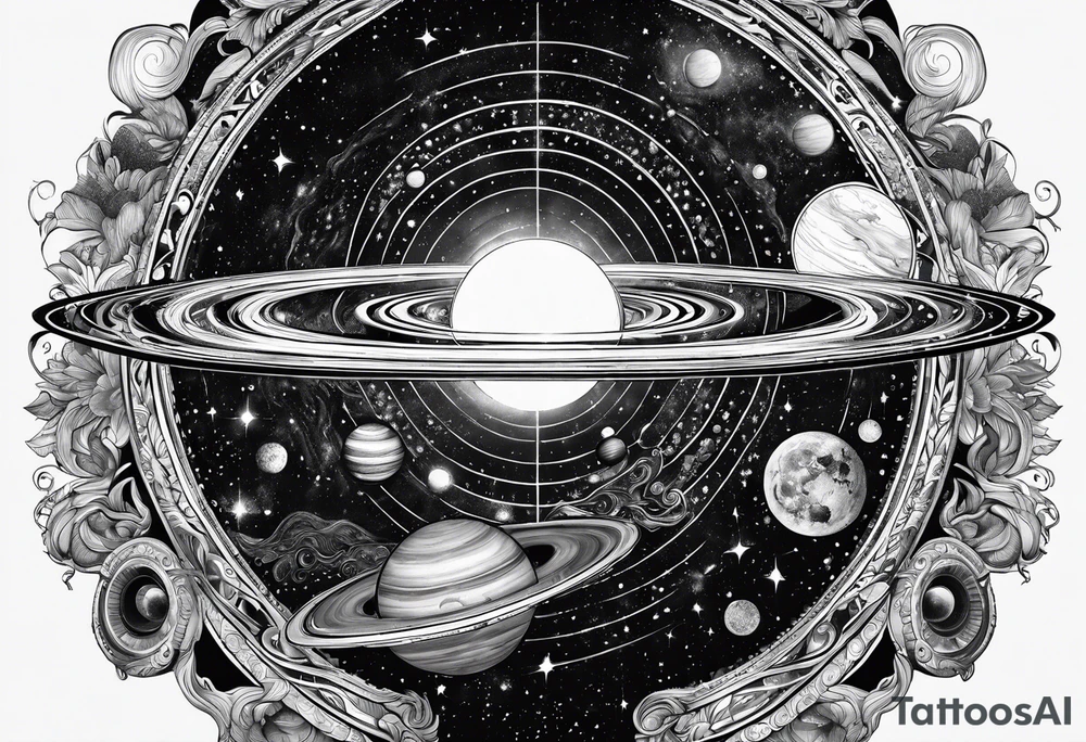 solar systems, galaxies, nebulas tattoo idea