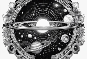solar systems, galaxies, nebulas tattoo idea