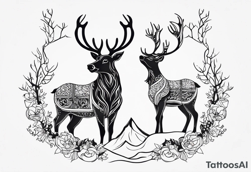 reindeer tattoo idea