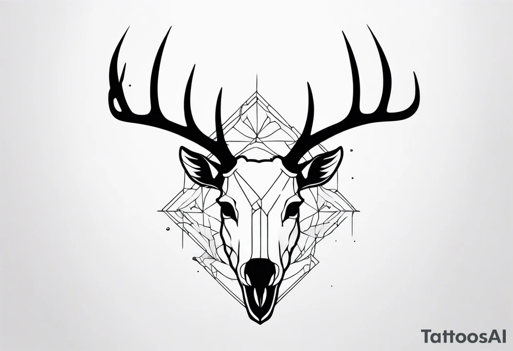 A crow on a elk skull tattoo idea