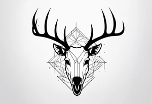 A crow on a elk skull tattoo idea