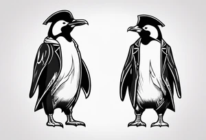 penguin dressed as a pirate tattoo idea